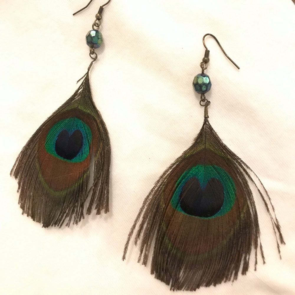 Peacock Feather  Earrings